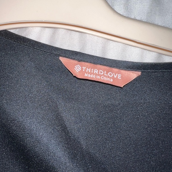 Black Satin Robe - Picture 2 of 4